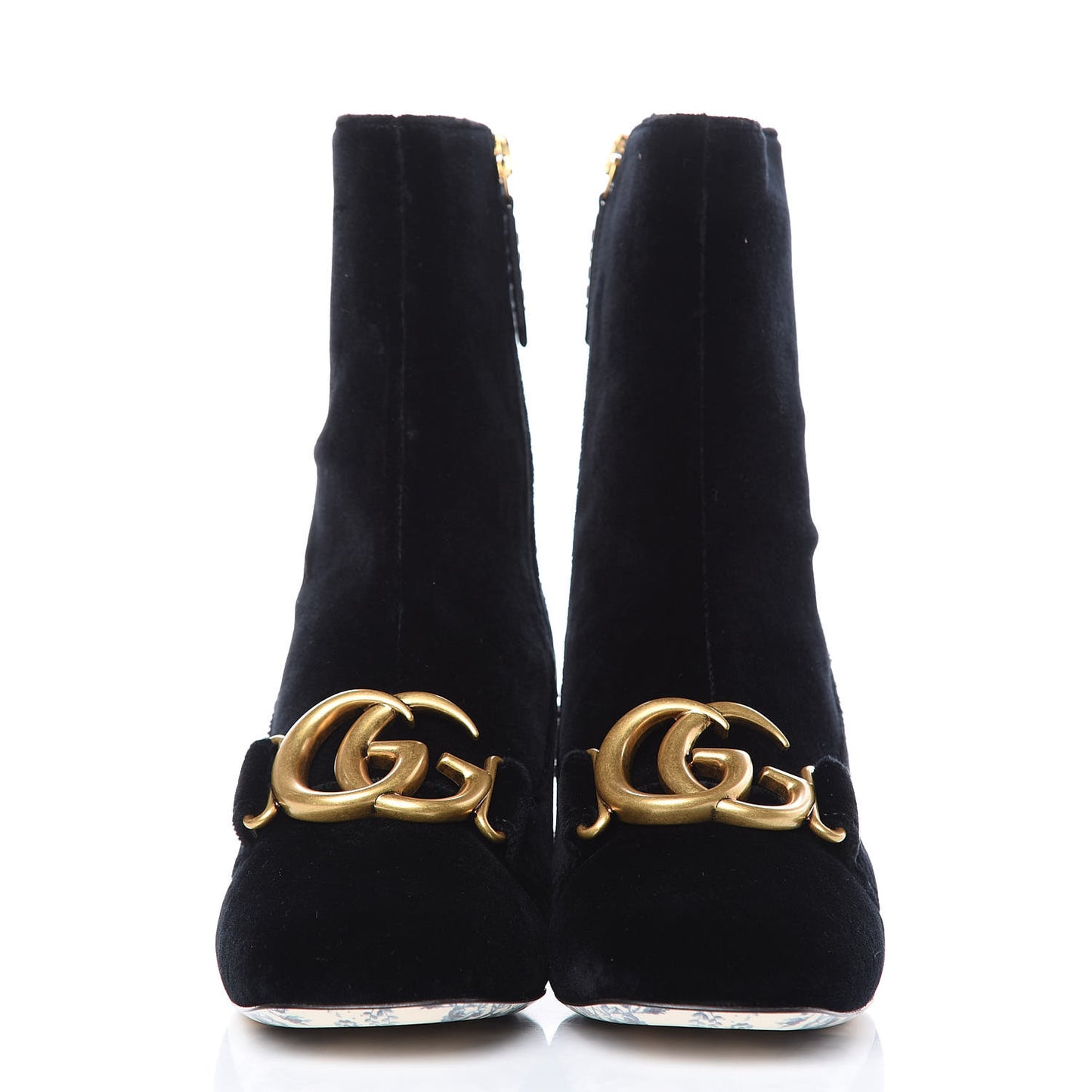 Softy Velvet Malaga Kid GG Victoire 55mm Ankle Boots 36 Black