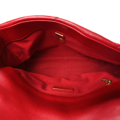 Chanel Goatskin Quilted Large Chanel 19 Flap Red 5 of 10