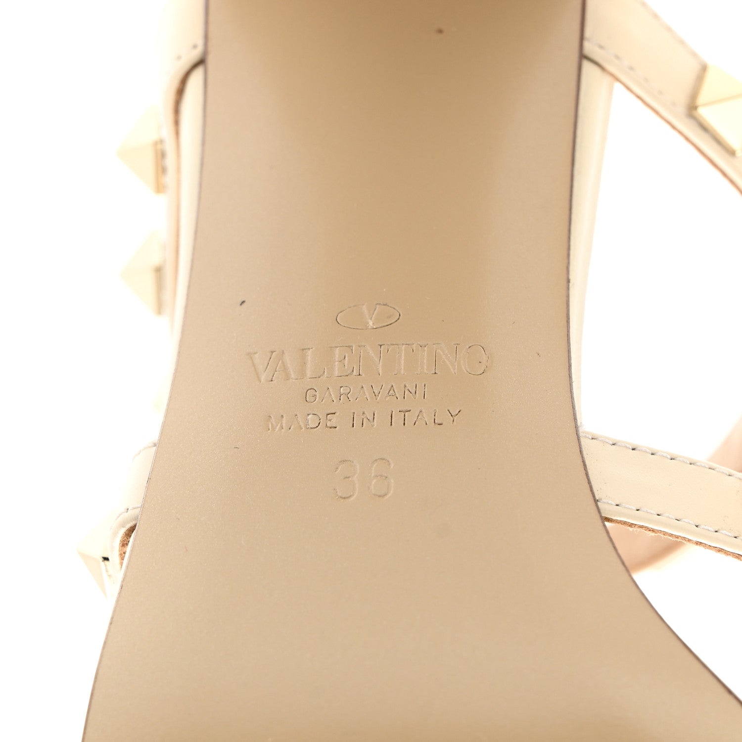 Valentino Garavani Calfskin Rockstud 60mm Caged Slide Sandals 36 Optic White 7 of 11