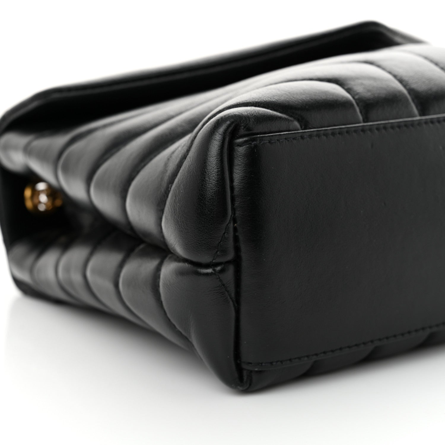 Saint Laurent Calfskin Y Quilted Monogram Small Loulou Chain Satchel Black 9 of 11