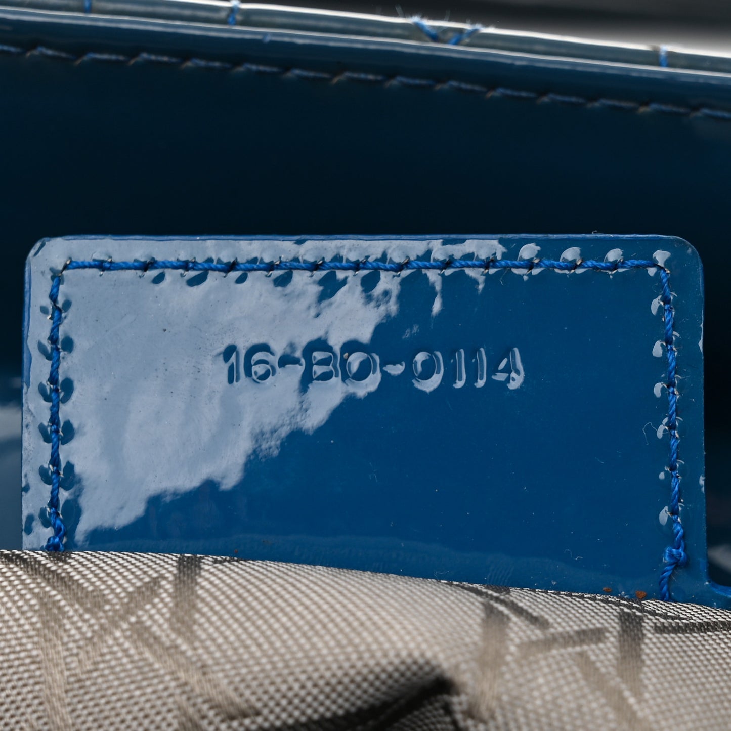 Patent Cannage Large Lady Dior Blue