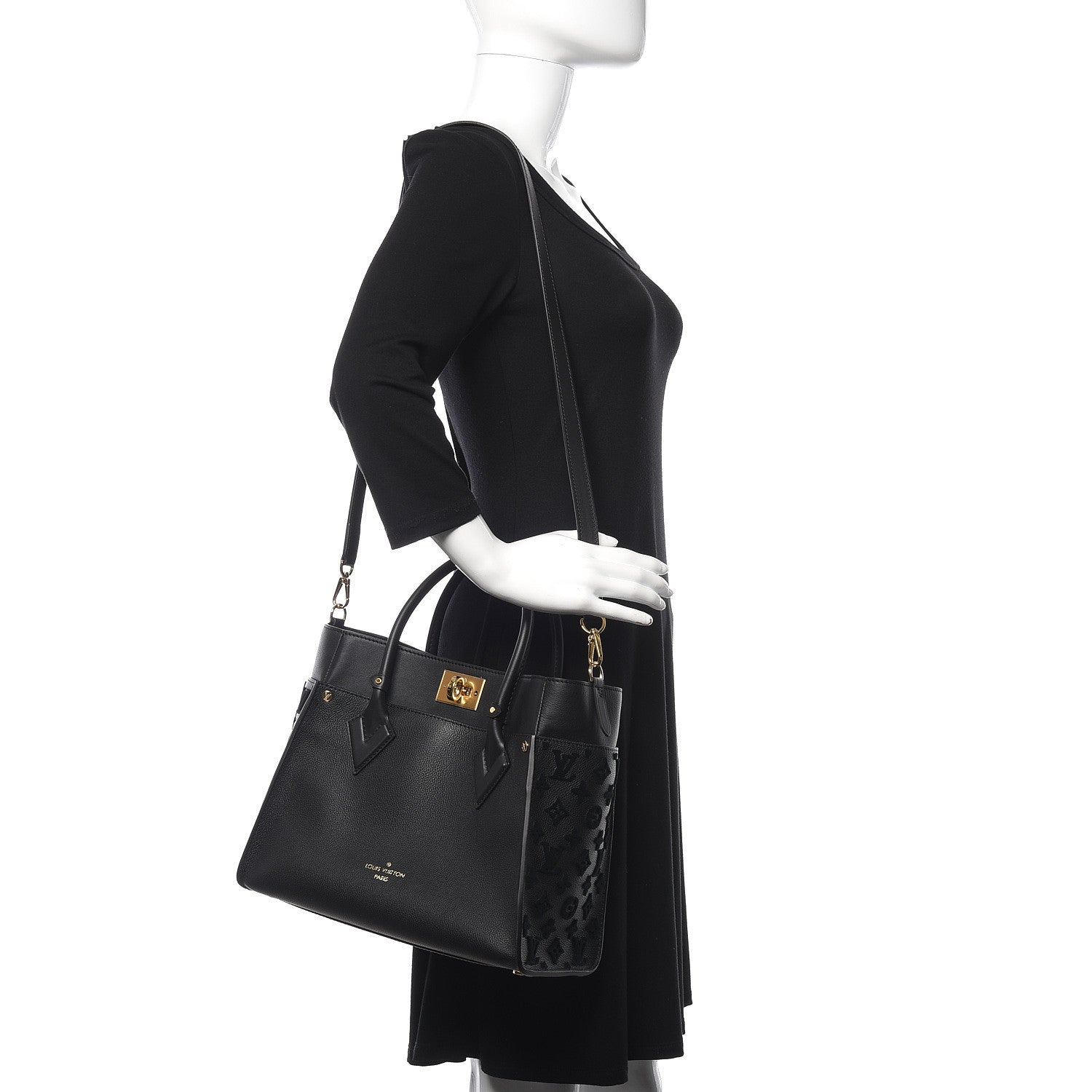 Louis Vuitton Calfskin Monogram Tufting On My Side Black 2 of 10