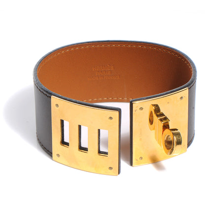 Hermes Swift Leather Kelly Dog Bracelet Small Chocolate 3 of 5