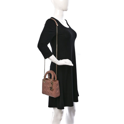 Christian Dior Lambskin Cannage Mini Lady Dior Fard 2 of 14