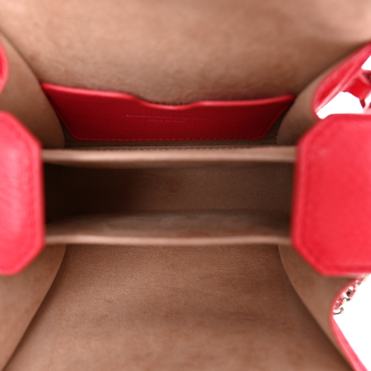 Silky Amish Grain Calfskin Box Shoulder Bag 19 Red