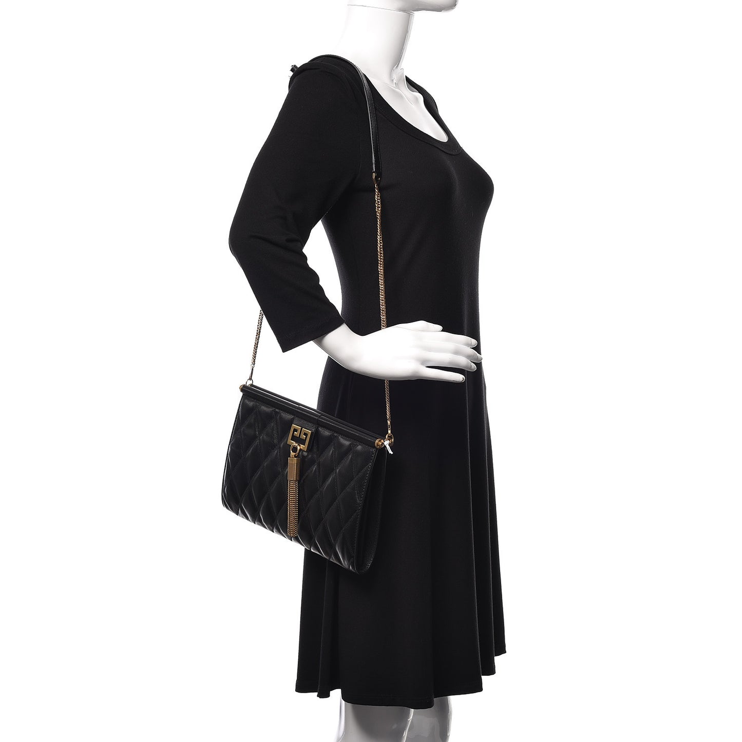 Goatskin Quilted Medium Gem Bag Black