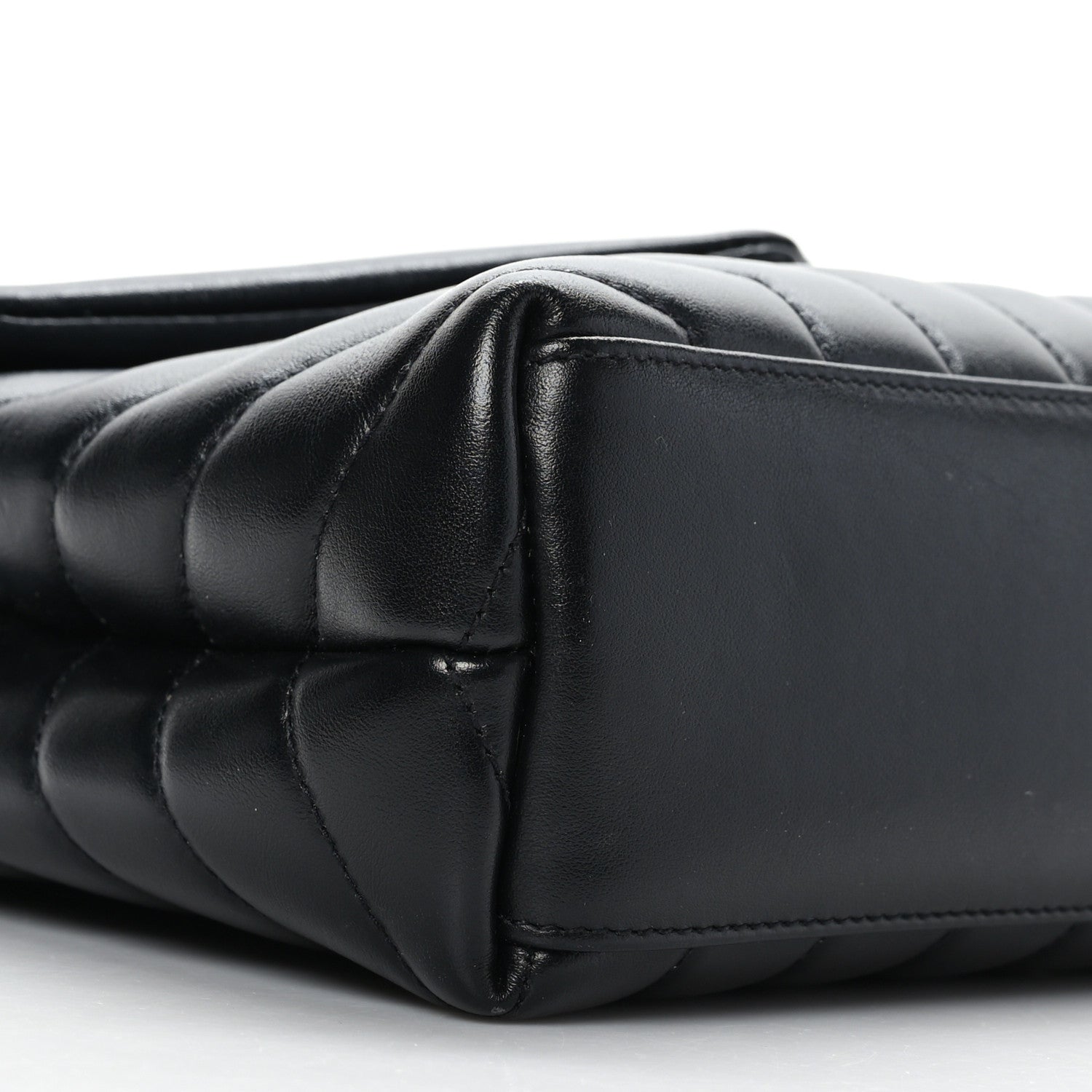 Saint Laurent Calfskin Y Quilted Monogram Small Loulou Chain Satchel Black 8 of 9