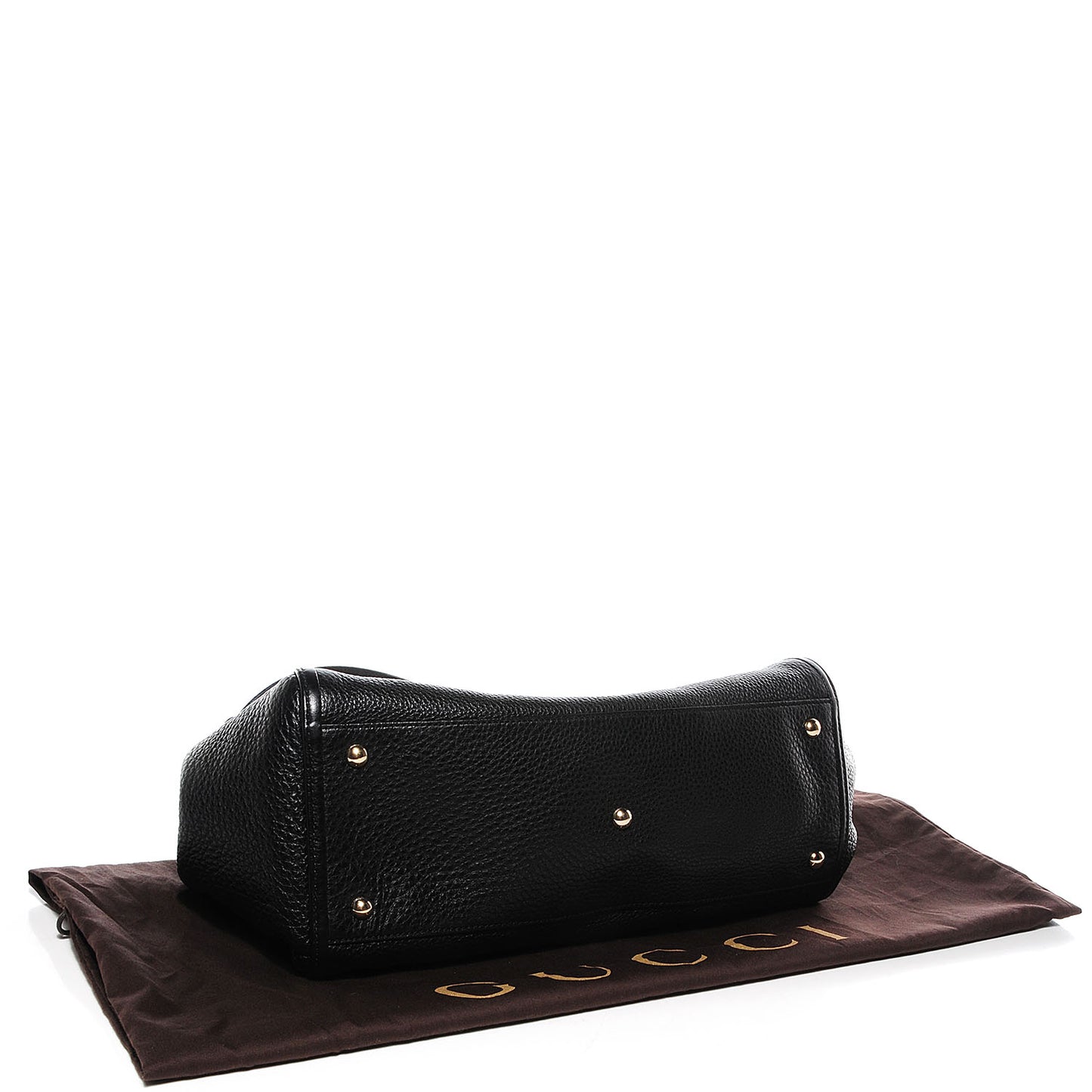 Pebbled Calfskin Medium Soho Shoulder Bag Black