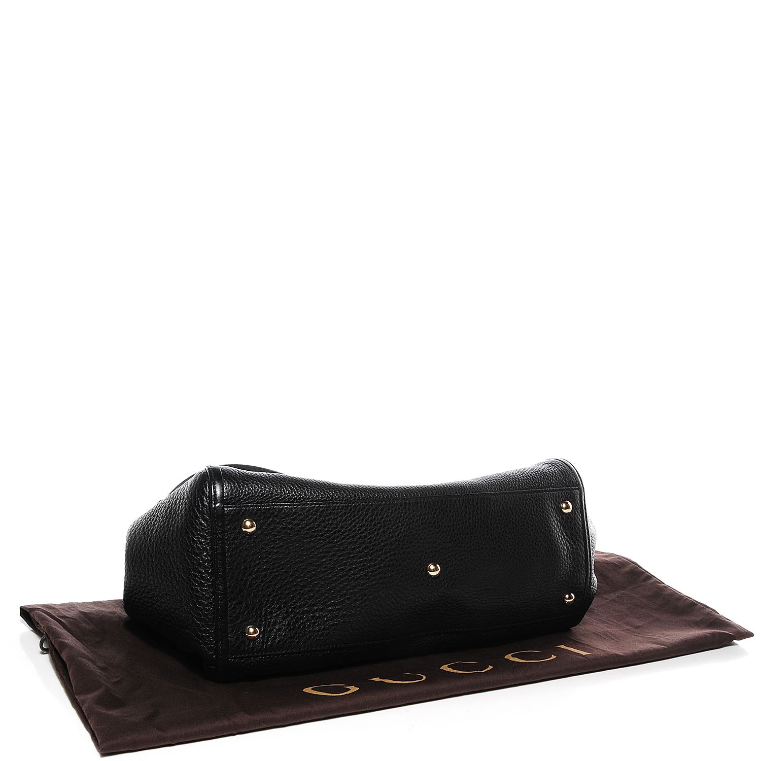 Gucci Pebbled Calfskin Medium Soho Shoulder Bag Black 4 of 9