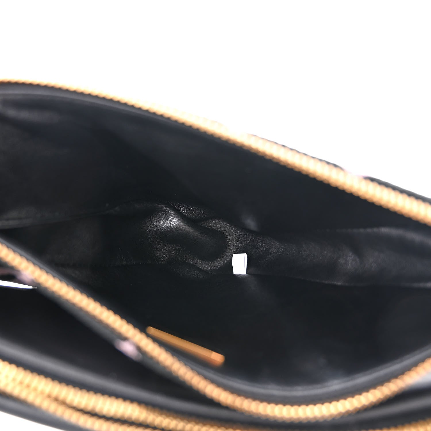 Prada Jacquard Calfskin Triangolo Symbole Embroidered Mini Triangle Double Bag Black Alabastro 5 of 12