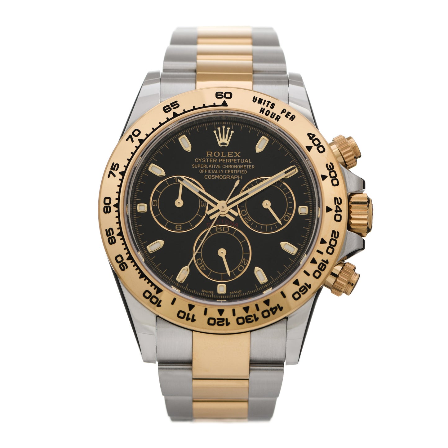 Stainless Steel 18K Yellow Gold 40mm Oyster Perpetual Cosmograph Daytona Watch Black 116503