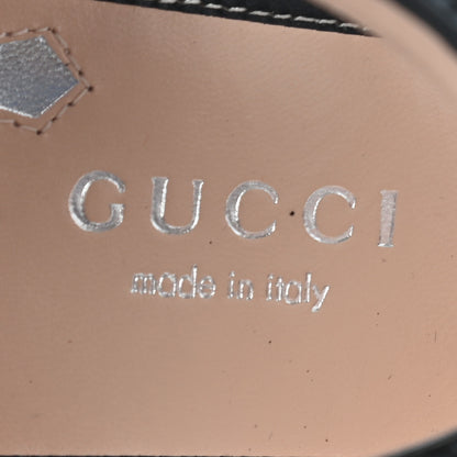 Gucci Calfskin Bee Embroidered Womens Queercore Brogue Wingtip Monk Strap Loafers 37.5 Black 9 of 10