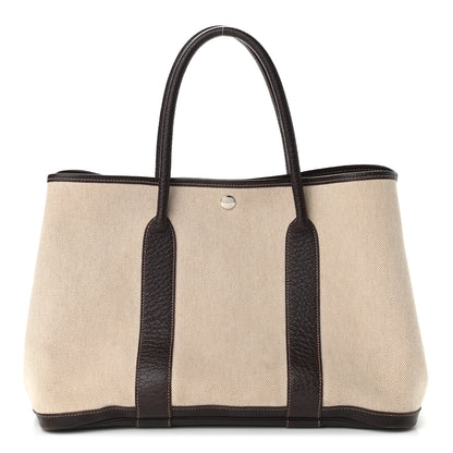 Hermes Toile Buffle Gala Garden Party Tote 36 MM Marron Fonce 1 of 12