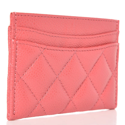 Chanel Caviar Quilted Card Holder Pink 3 of 9