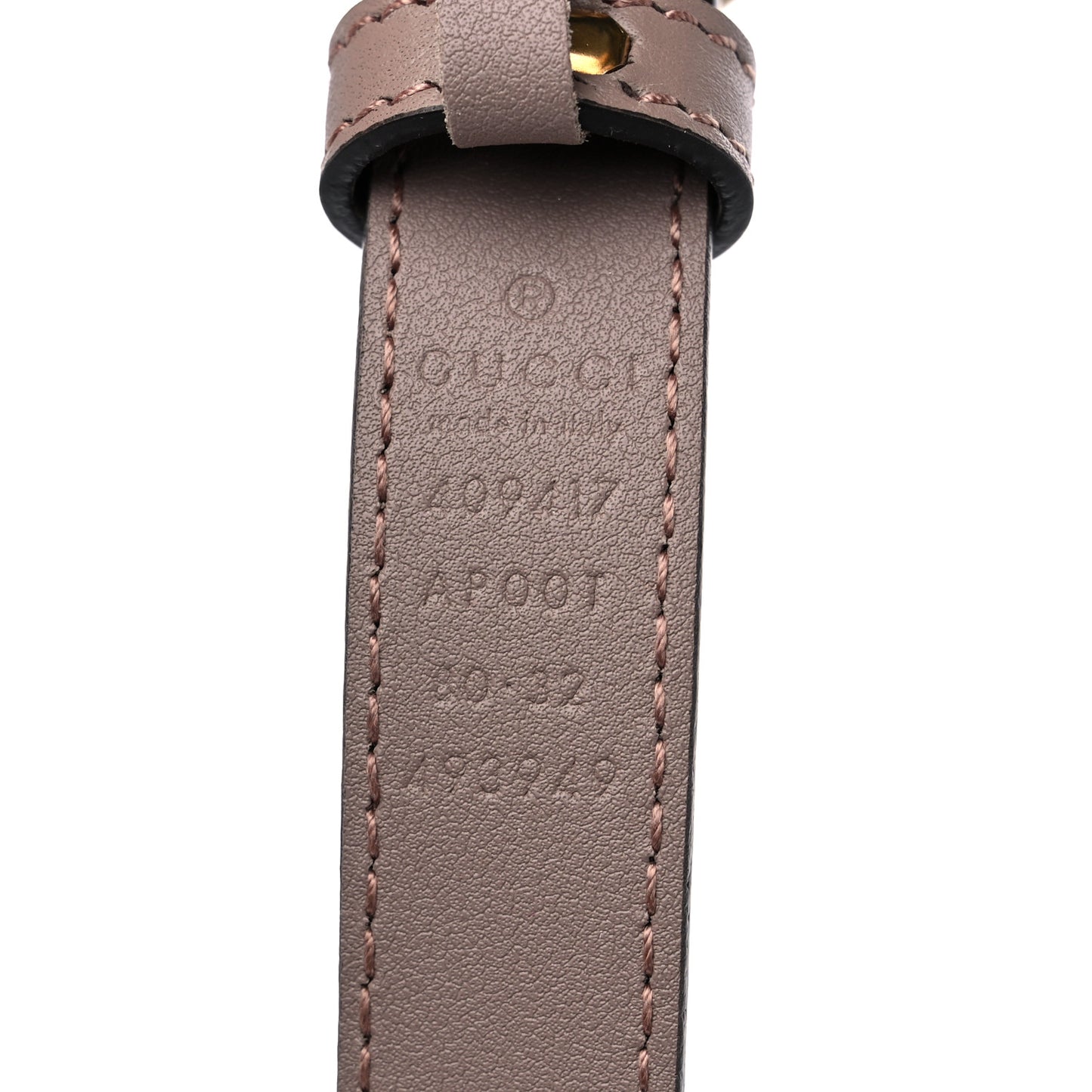 Calfskin Double G 20mm Belt 80/32 Porcelain Rose