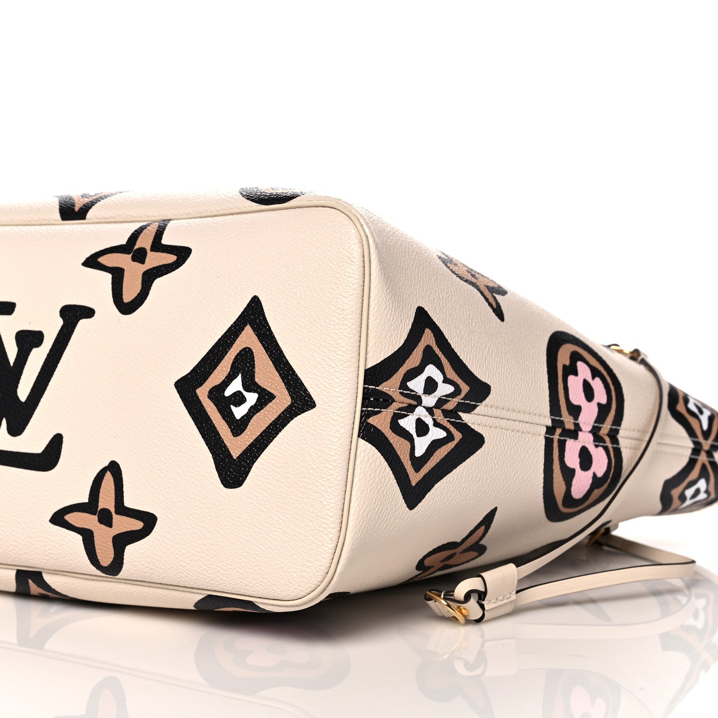 Monogram Giant Wild At Heart Neverfull MM Creme