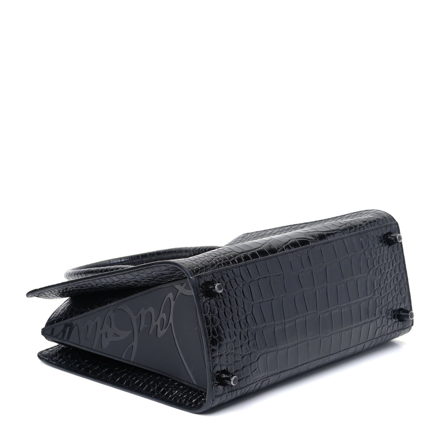 Calfskin Crocodile Embossed Medium Paloma Black