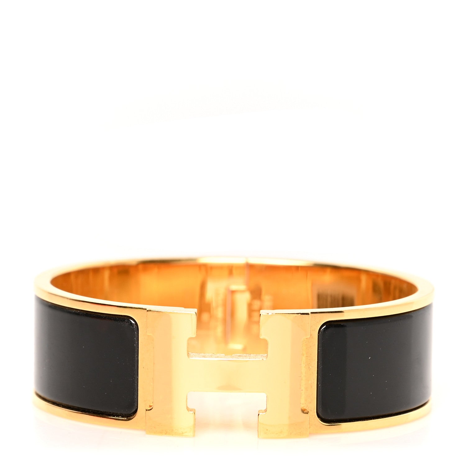 Hermes Enamel Wide Clic Clac H Bracelet GM Black 1 of 7