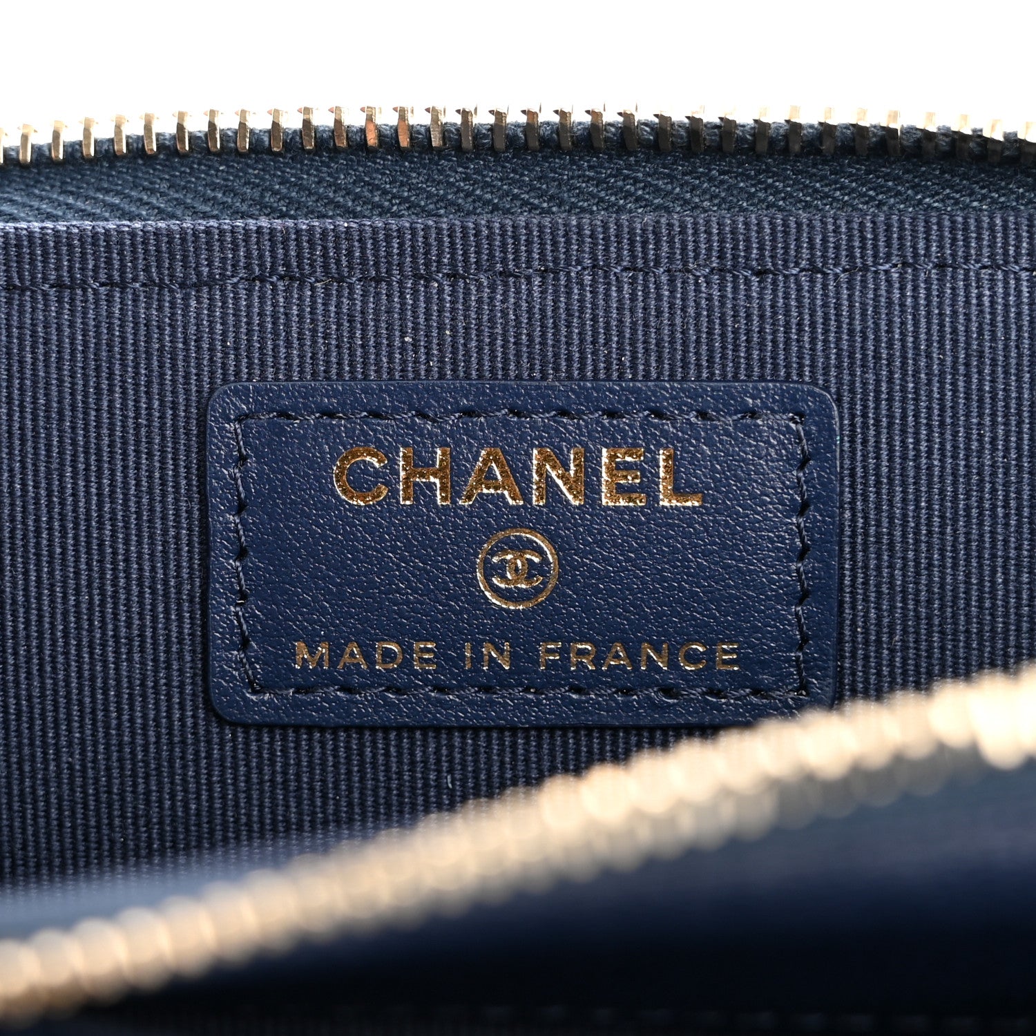 Chanel Caviar Quilted CC Zip Around Card Holder Navy 7 of 12