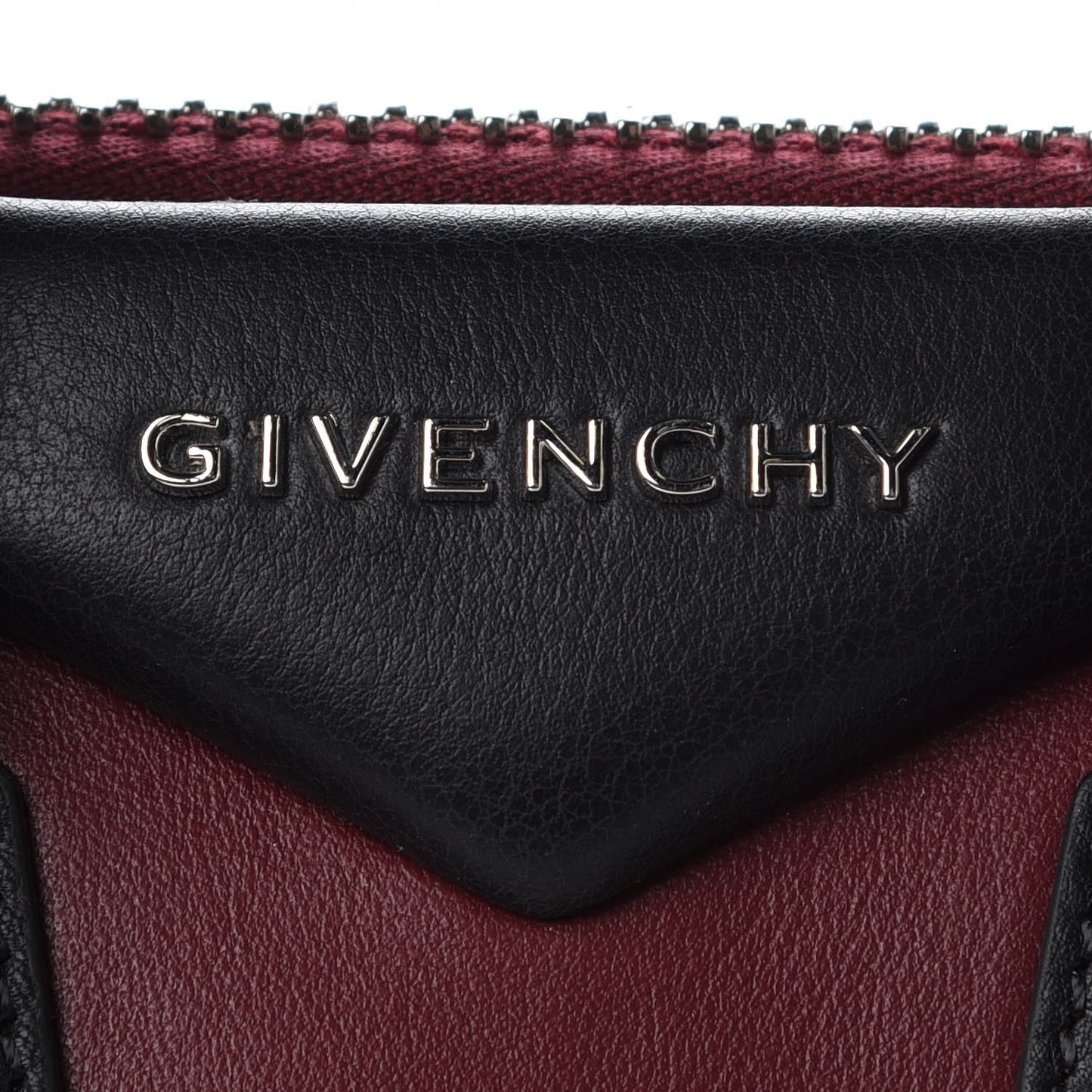 Smooth Calfskin Ayers Mini Bi-Color Antigona Wine Black