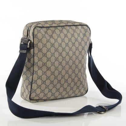 Gucci GG Supreme Monogram Selleria Calfskin Medium Messenger Bag Beige Blue 3 of 7