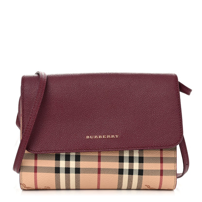 Burberry Haymarket Check Small Loxley Crossbody Dark Plum 1 of 9