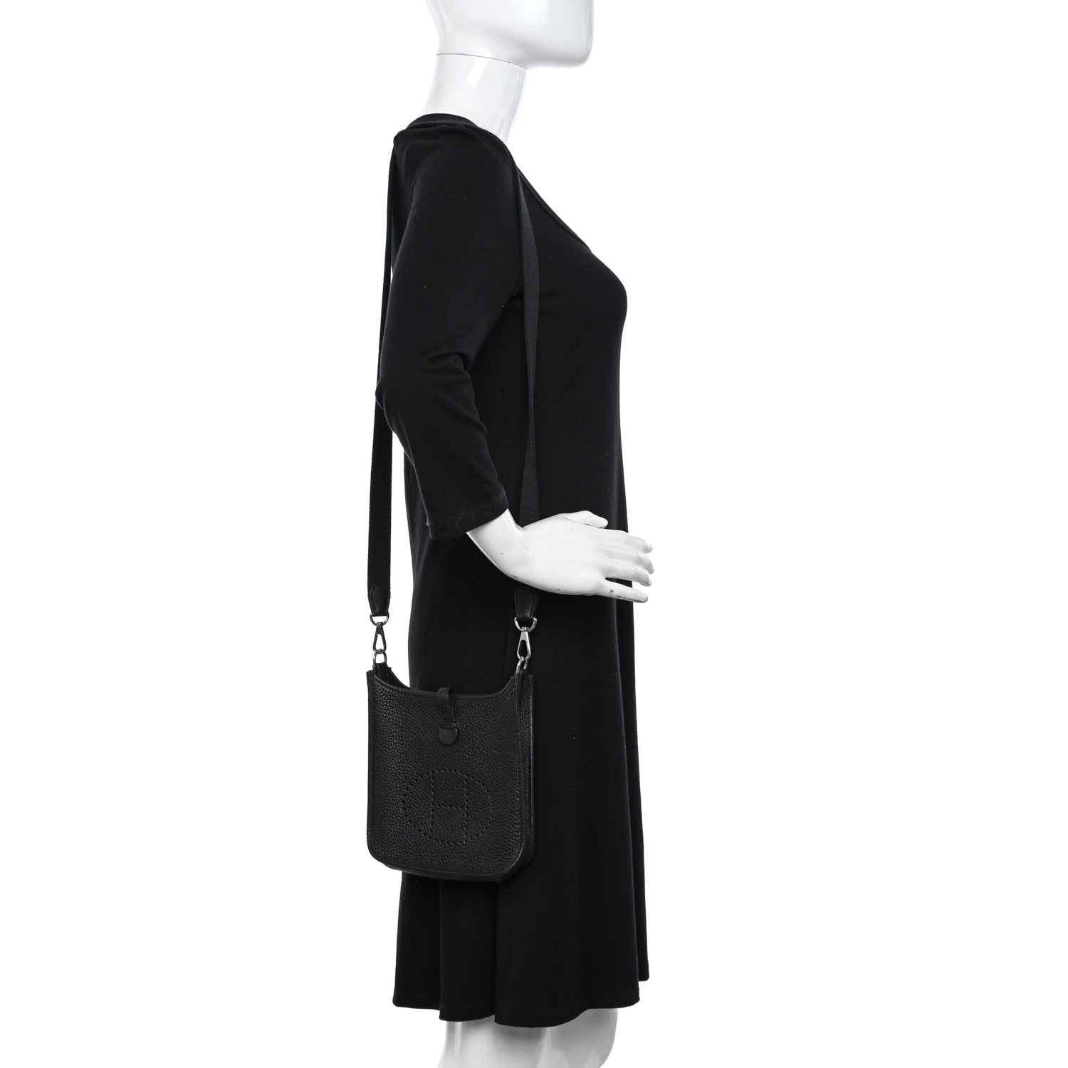 Hermes Taurillon Clemence Evelyne TPM Black 2 of 11