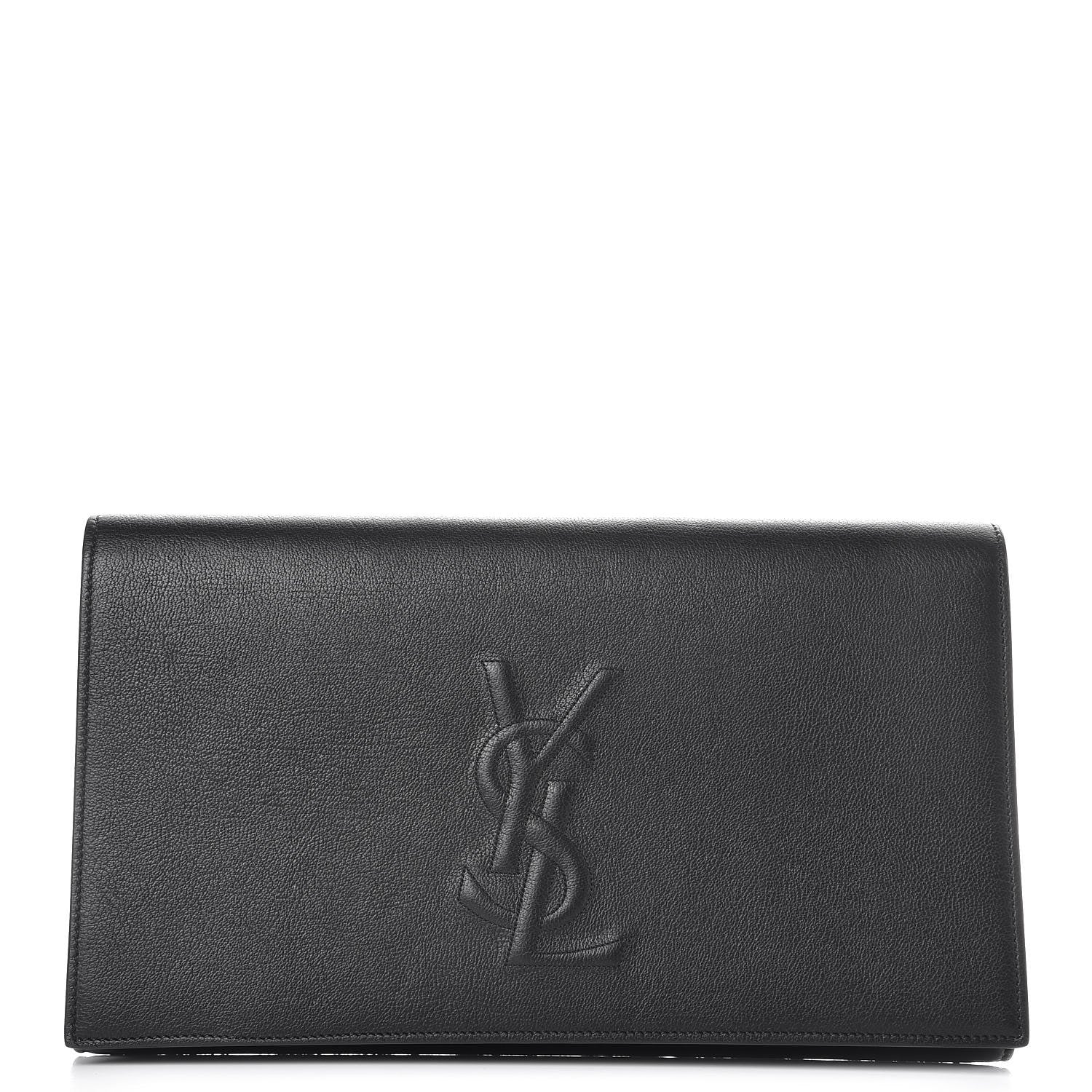 Saint Laurent Calfskin Monogram Large Belle De Jour Clutch Black 1 of 6