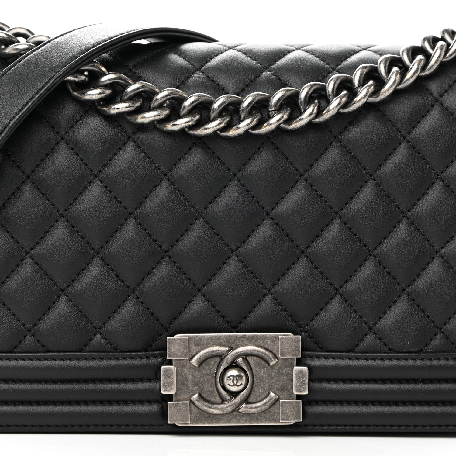 Chanel Calfskin Quilted Medium Boy Flap Black 8 of 13