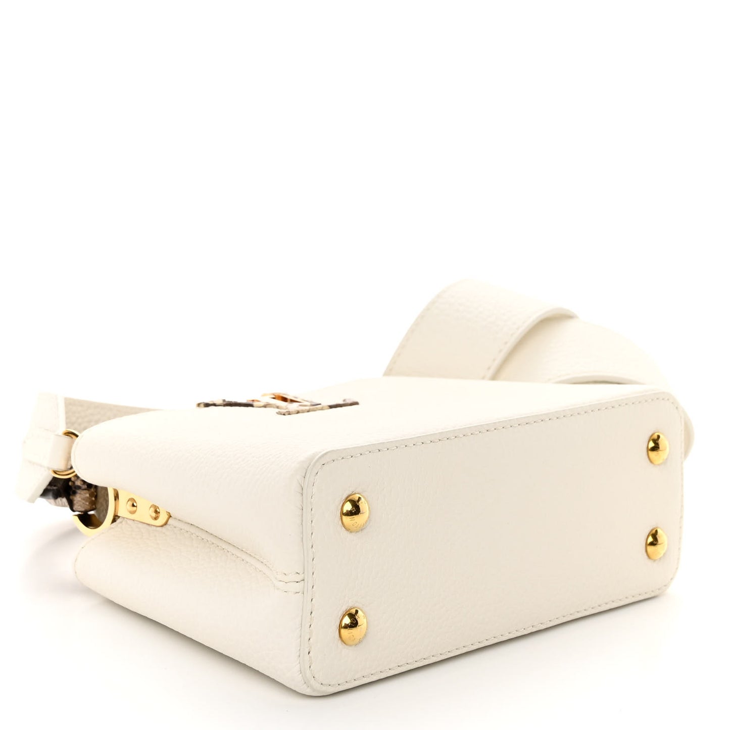 Taurillon Snakeskin Mini Capucines White