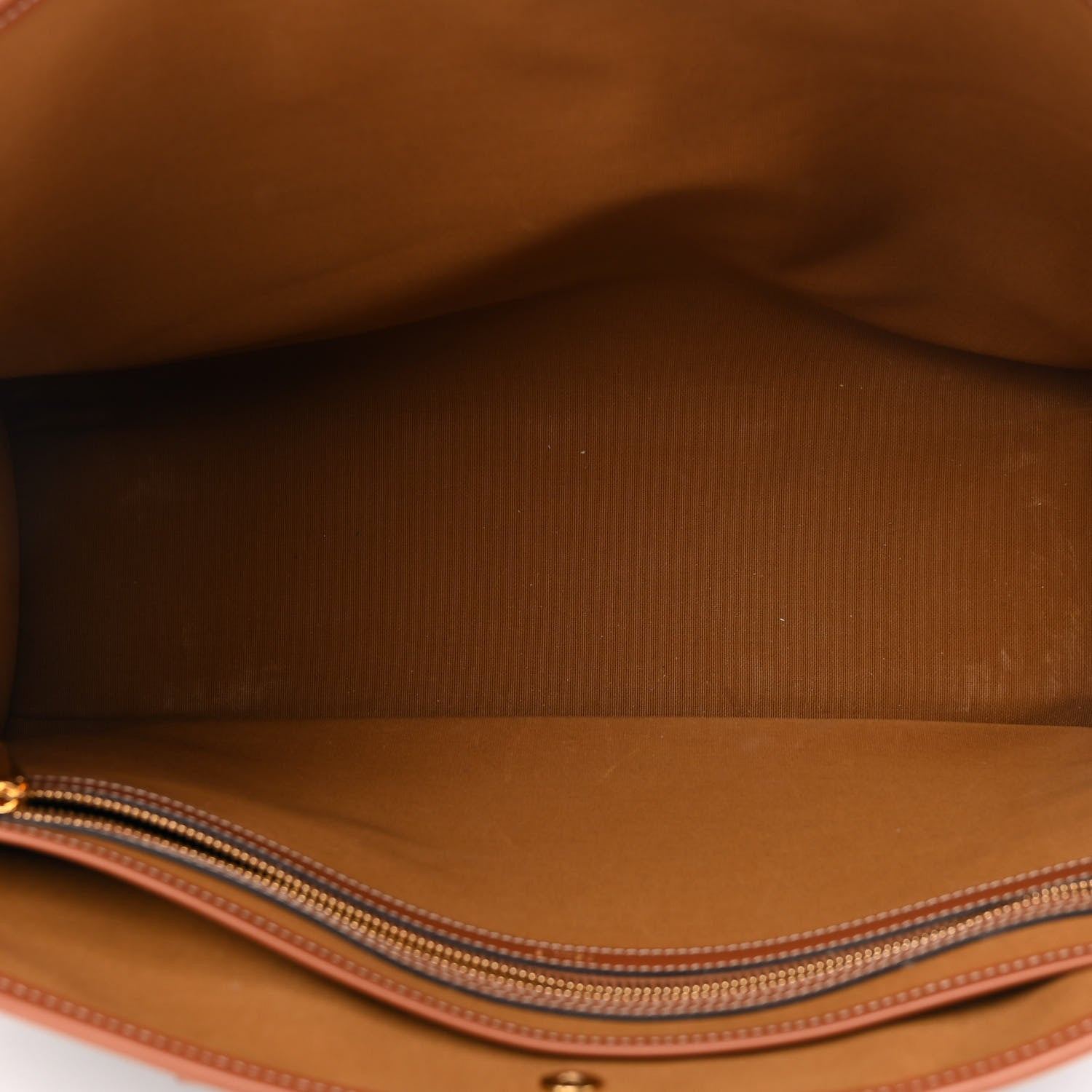 Celine Triomphe Canvas Calfskin Horizontal Cabas Tan 5 of 13