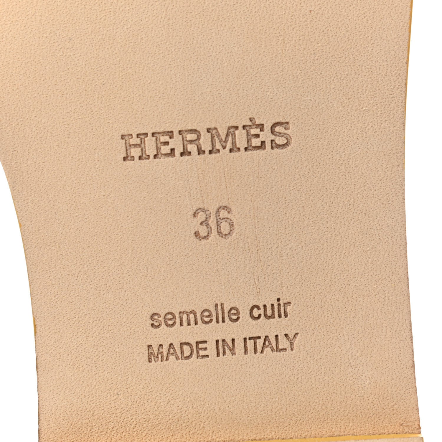 Hermes Epsom Oran Sandals 36 Jaune Sable 6 of 8