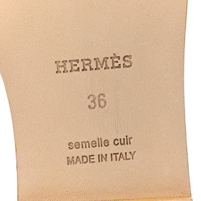 Hermes Epsom Oran Sandals 36 Jaune Sable 6 of 8