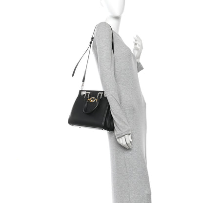 Gucci Grainy Calfskin Small Zumi Top Handle Bag Black 2 of 14