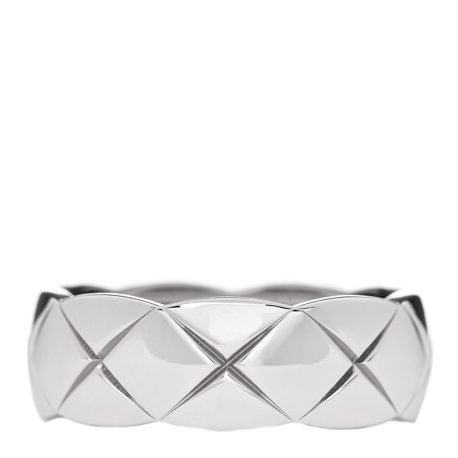 Chanel 18K White Gold Small Coco Crush Ring 53 6.5 1 of 5