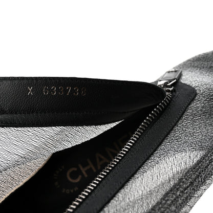Chanel Mesh Grosgrain Cap Toe Short Boots 38 Grey Black 9 of 10