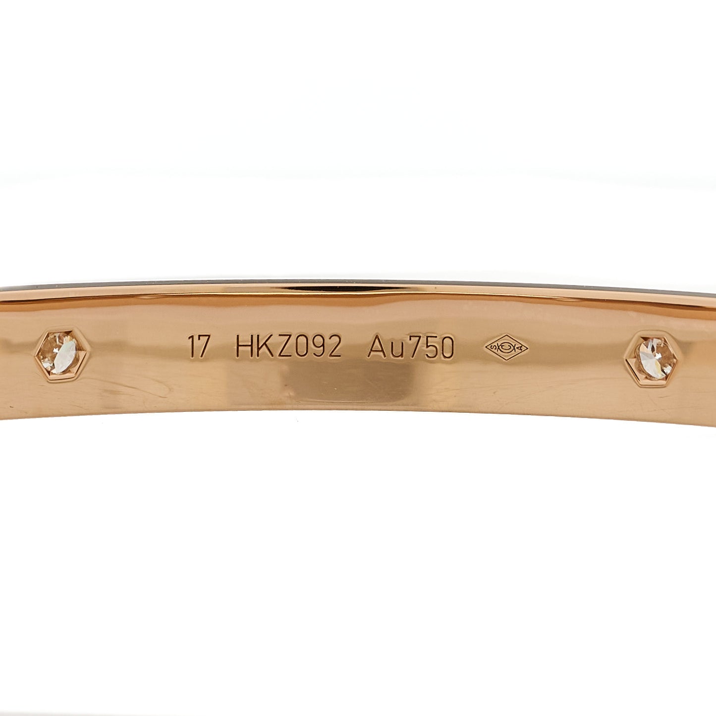 18K Pink Gold 4 Diamond LOVE Bracelet 17