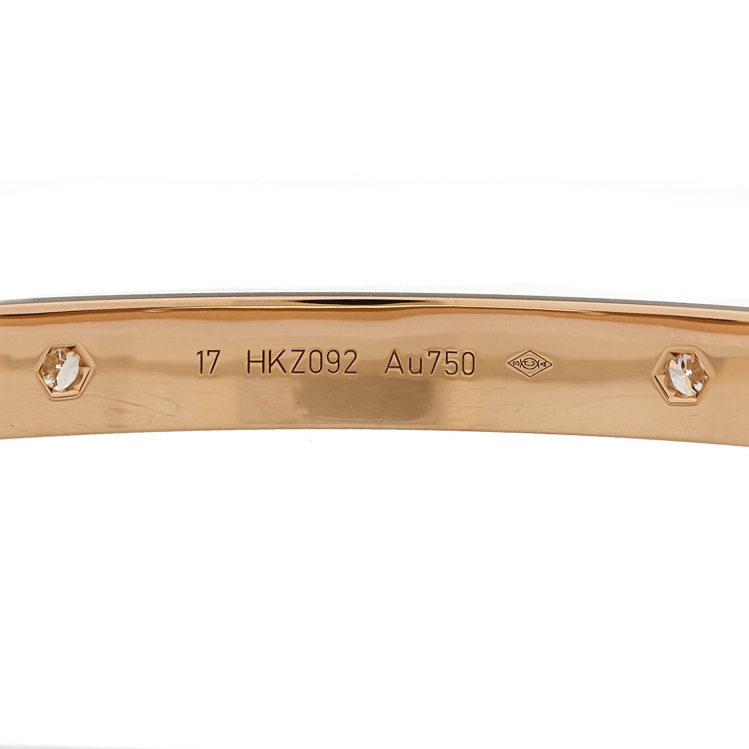 Cartier 18K Pink Gold 4 Diamond LOVE Bracelet 17 3 of 8