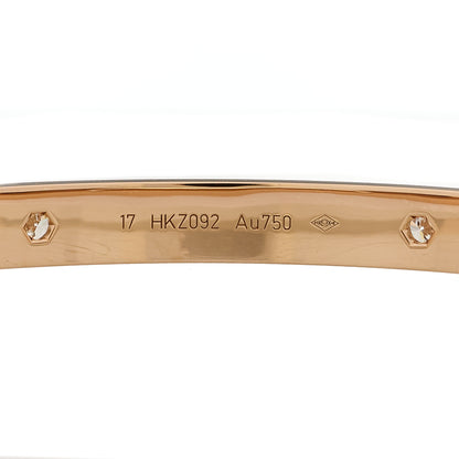 Cartier 18K Pink Gold 4 Diamond LOVE Bracelet 17 3 of 8