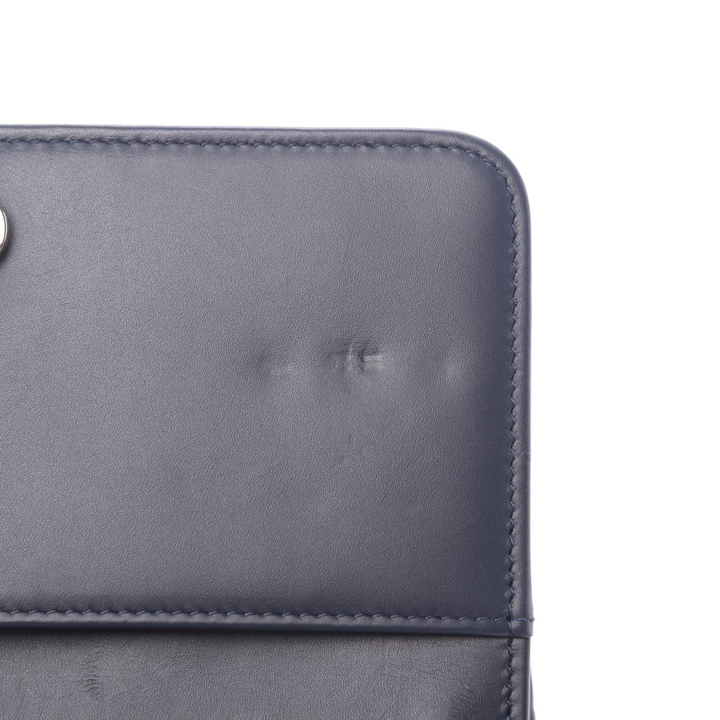 Lambskin Camellia Studded Wallet on Chain WOC Navy