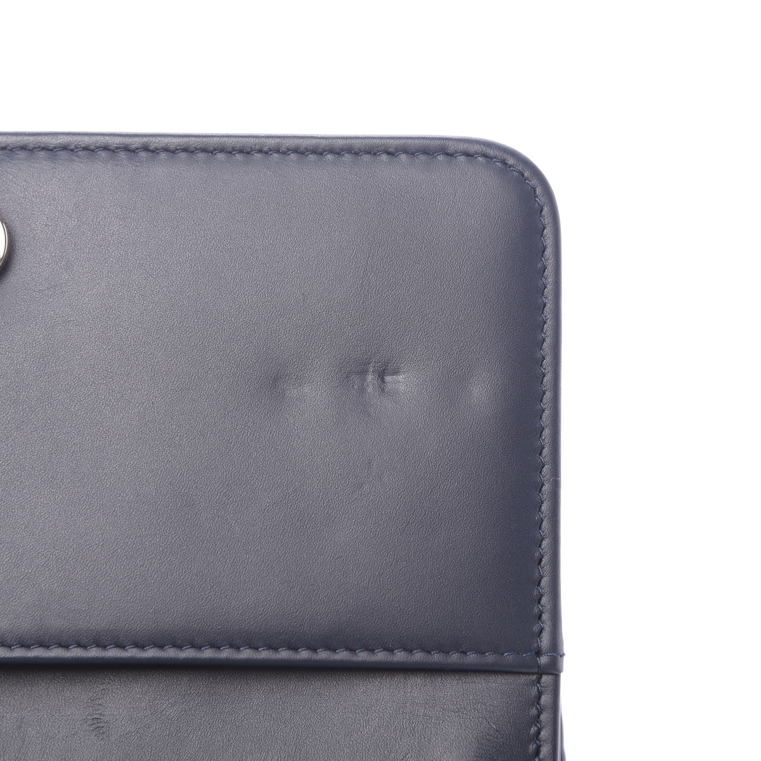 Chanel Lambskin Camellia Studded Wallet on Chain WOC Navy 11 of 12