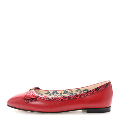Gucci Malaga Kid Elaphe Yva Ballet Flats 38 Hibiscus Red 1 of 10