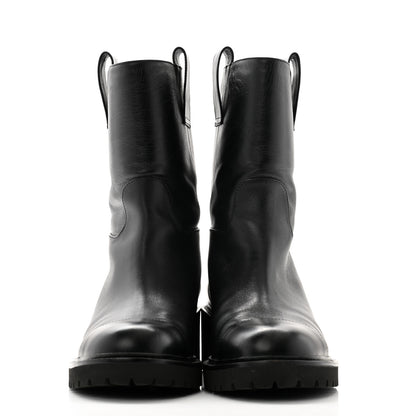 Chanel Calfskin CC Ankle Boots 37.5 Black 2 of 9