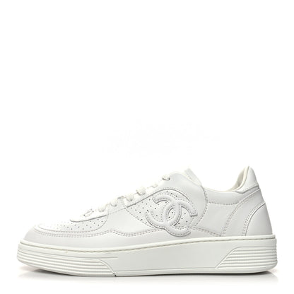 Chanel Calfskin CC Womens Sneakers 39.5 White 1 of 8