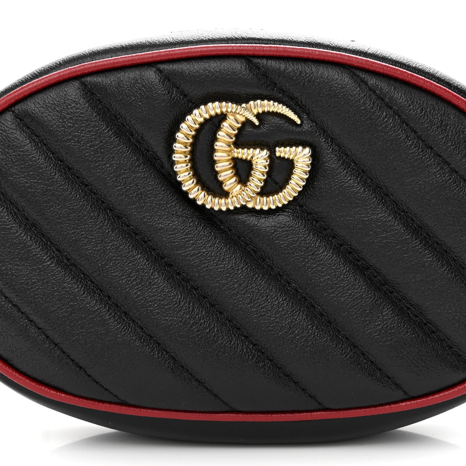 Gucci Azalea Calfskin Matelasse Diagonal Torchon GG Marmont Belt Bag 95 38 Black Romantic Cerise 8 of 12