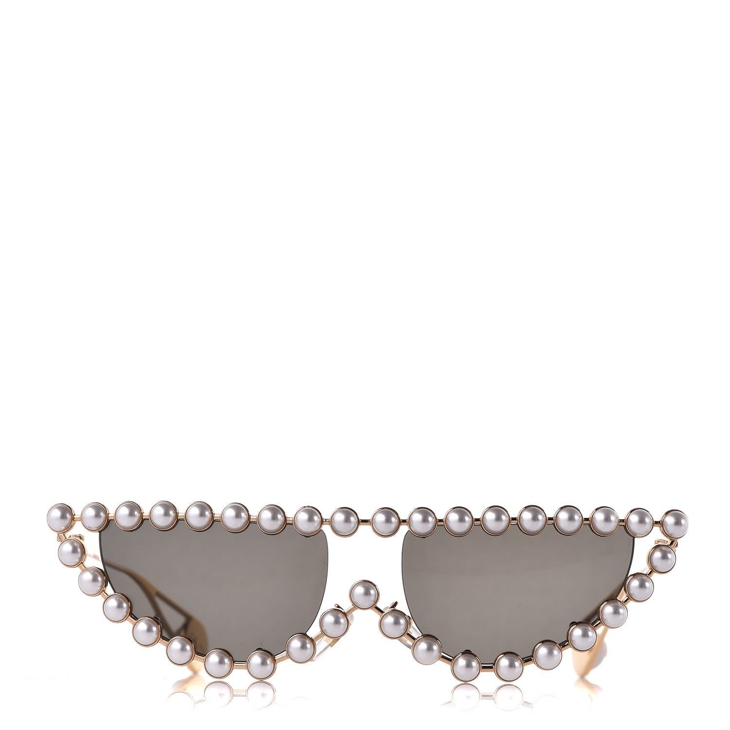 Gucci Metal Pearl Cat Eye Sunglasses GG0364S Gold 3 of 9