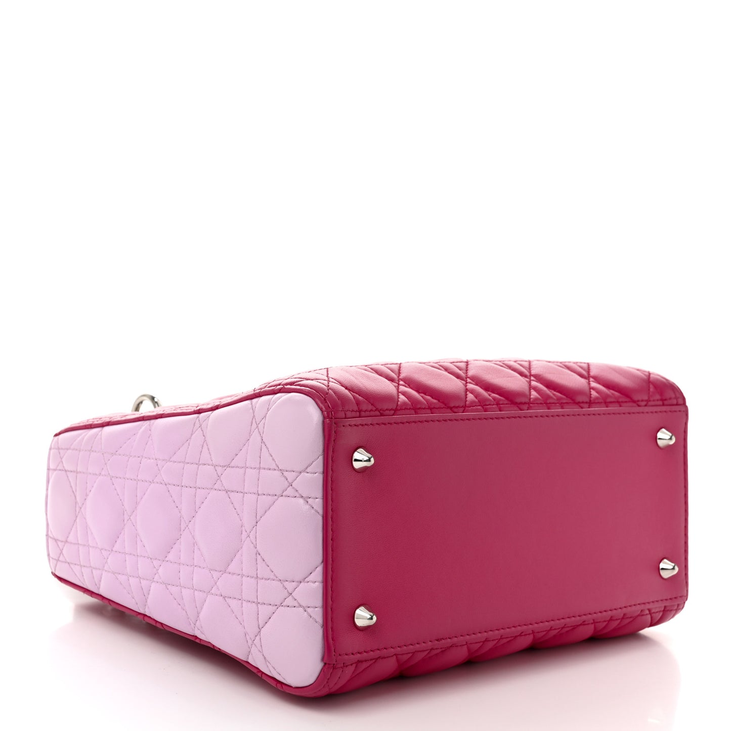 Lambskin Cannage Medium Tri-Color Lady Dior Fuchsia Anemone Black