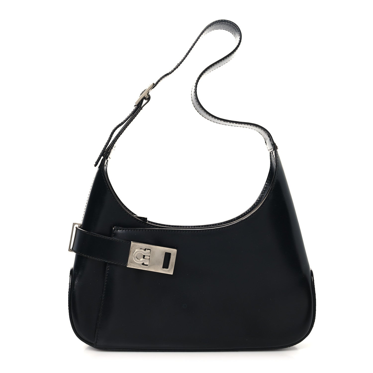 Salvatore Ferragamo Soft Calfskin Gancini Hobo Black 1 of 9