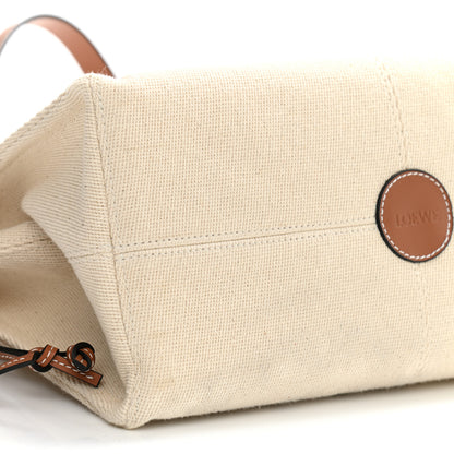 Loewe Canvas Calfskin Small Cushion Tote Beige 10 of 11