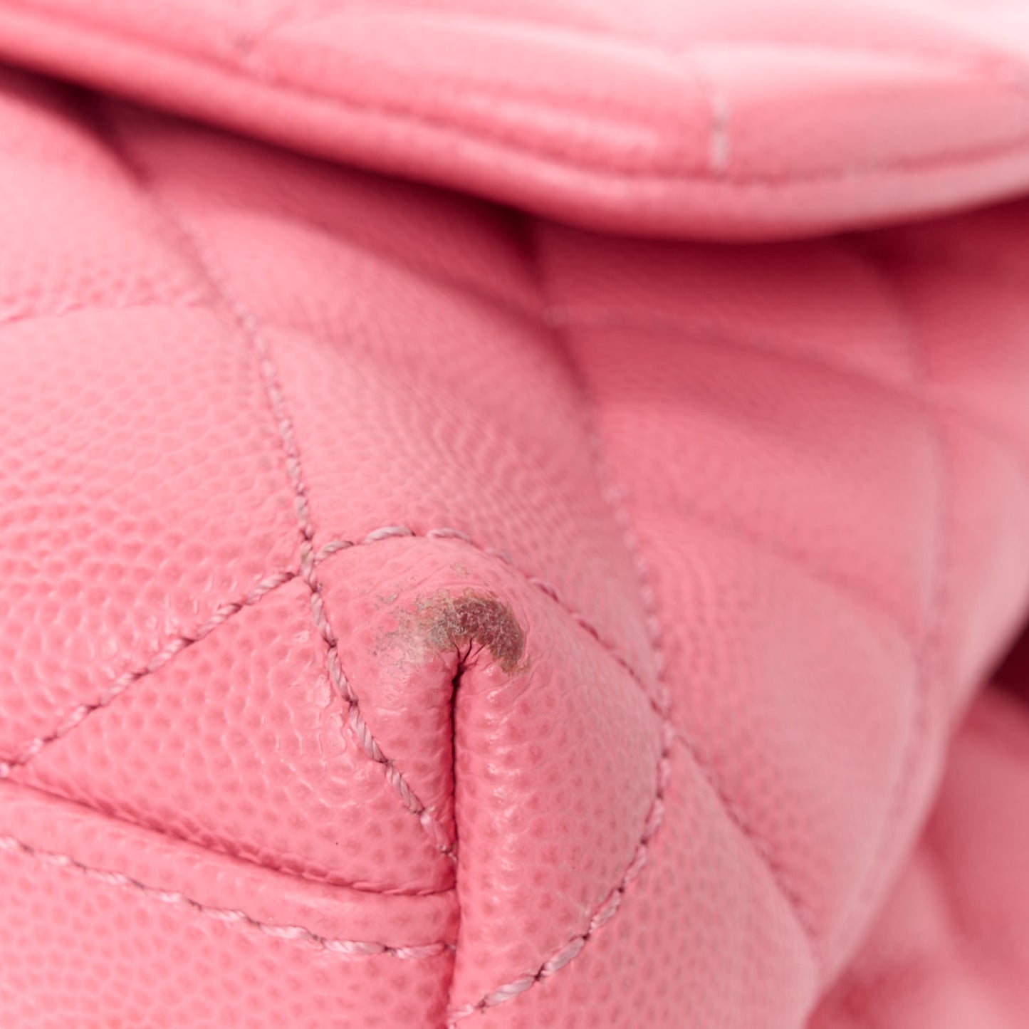 Caviar Lizard Embossed Quilted Mini Coco Handle Flap Pink